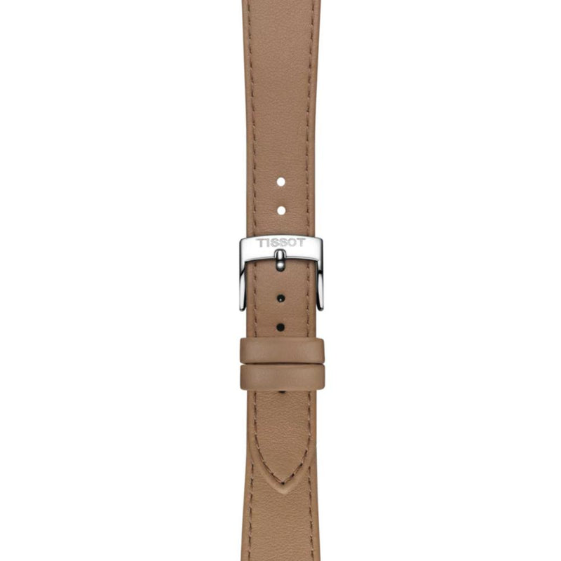 Tissot Stylist Quartz Silver Steel Light Brown Leather Strap 32mm Watch T1599091603100