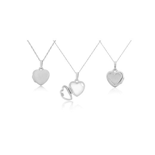 Sterling Silver Pillow Heart Locket Necklace