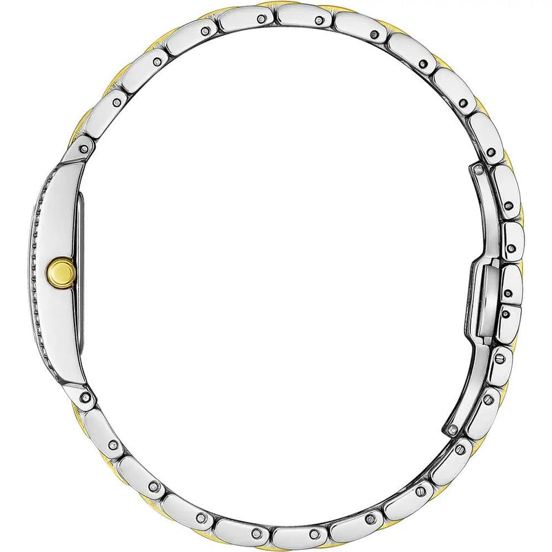 Citizen Petite Palidoro Eco-Drive Two Tone Steel Mother of Pearl Dial 28x14mm Ladies Crystal Watch EG7114-53D