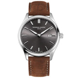 Frederique Constant Classics Index Steel Brown Leather Watch FC-220DGS5B6