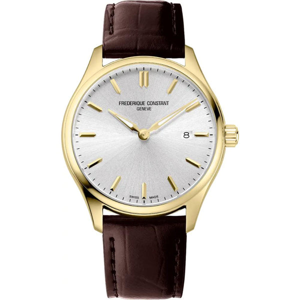 Frederique Constant Classics Silver Dial Brown Leather 40mm Watch FC-220SS5B3