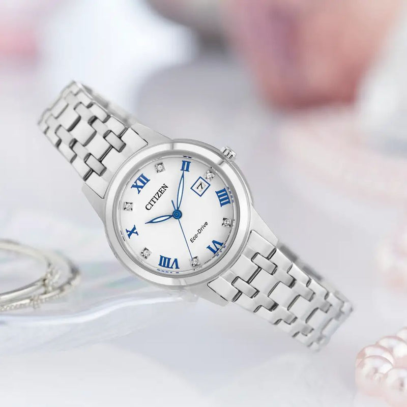 Citizen Silhouette Eco-Drive Silver Steel Crystal 29mm Ladies Watch FE1240-81A