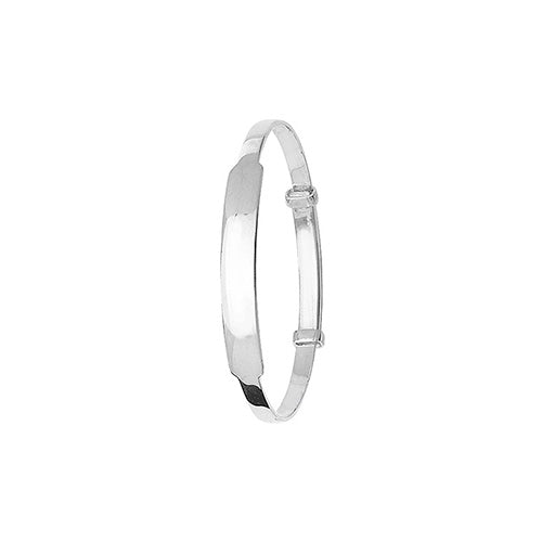 Sterling Silver Baby Expandable ID Plate Bangle