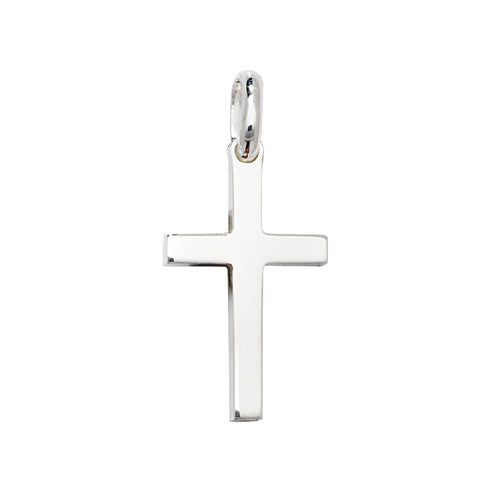 Sterling Silver Plain Cross Pendant Necklace