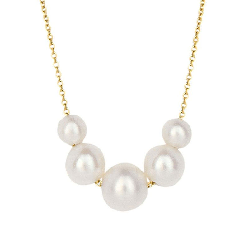 9ct Gold Cultured Pearl Trace Chain Necklace