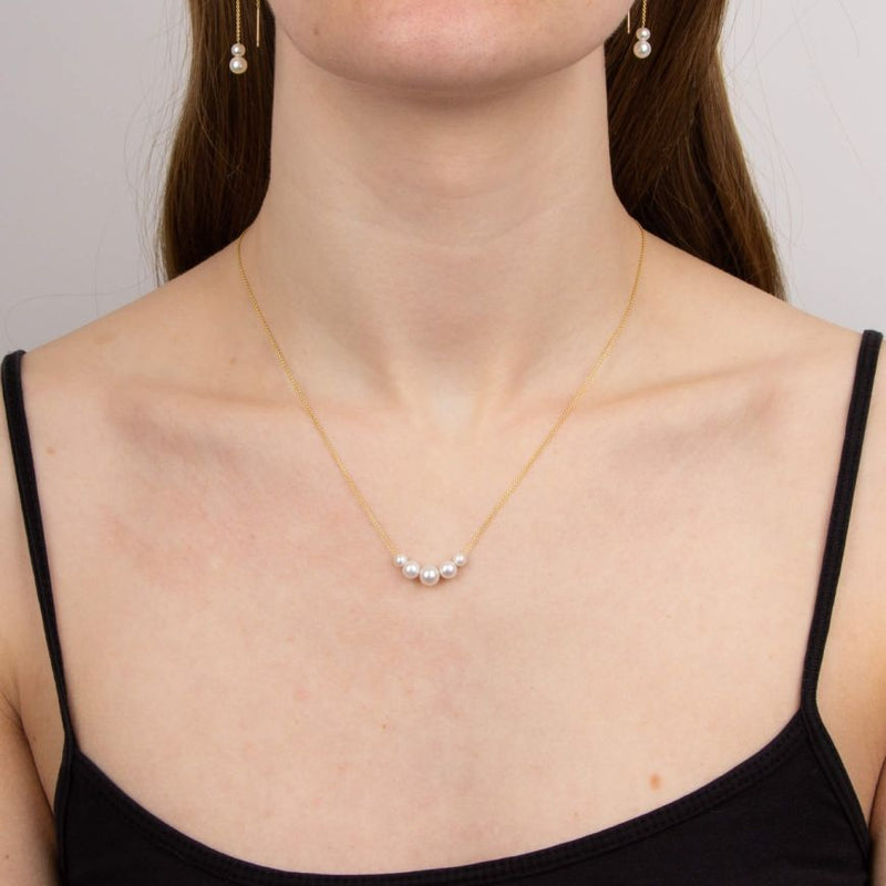 9ct Gold Cultured Pearl Trace Chain Necklace