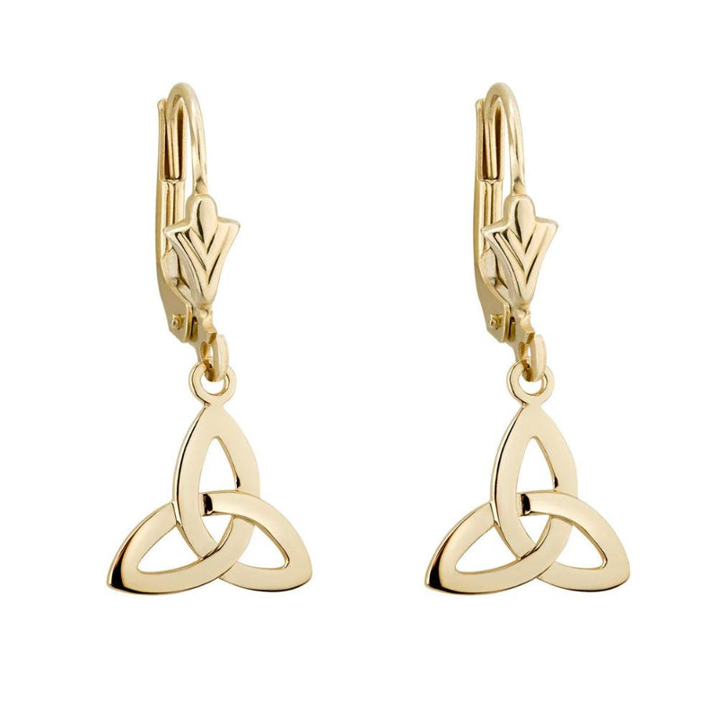 14ct Gold Trinity Knot Drop Earrings