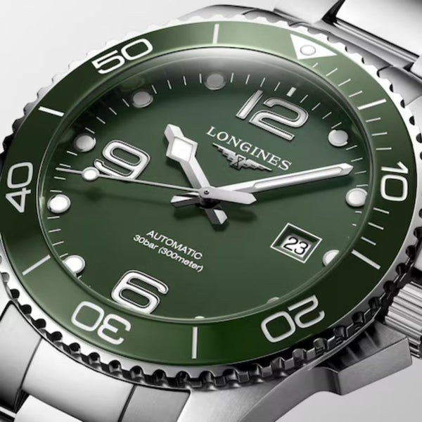 Longines Hydroconqest Automatic Ceramic Bezel Green Dial 43mm Watch L37824066