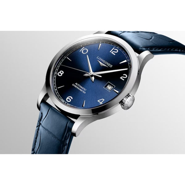 Longines Record Automatic Chronometer Black Leather 40mm Mens Watch L28214562