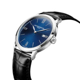 Baume et Mercier Classima 10324 Quartz Blue Dial Black Leather 40mm Watch M0A10324