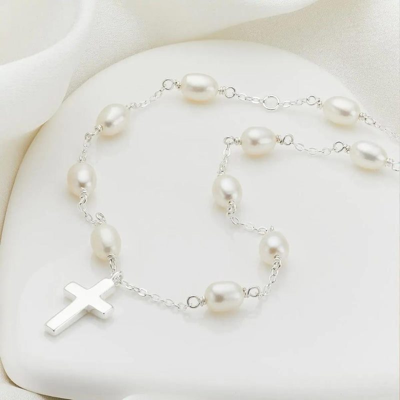 Molly Brown Pearl and Cross Necklace