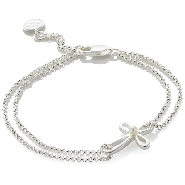 Molly Brown Cherish Silver Pearl Cross Bracelet