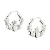 Sterling Silver Claddagh Hoop Earrings