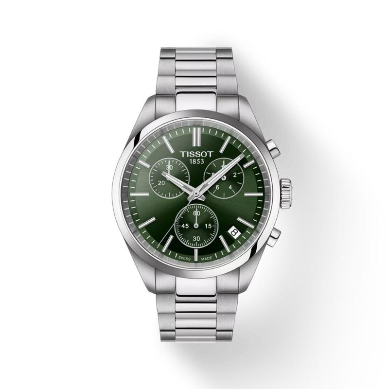 Tissot PR 100 Quartz Silver Steel Green Dial 40mm Watch T1504171109100