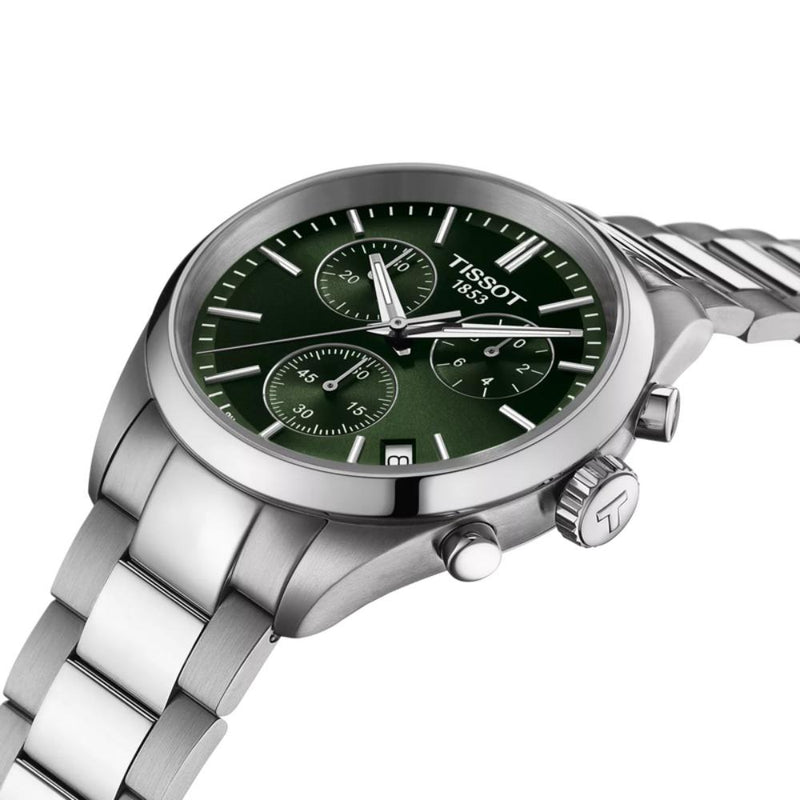 Tissot PR 100 Quartz Silver Steel Green Dial 40mm Watch T1504171109100
