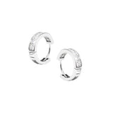 Carat London Sterling Silver Waverly Princess Bezel Hoop Earrings