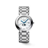 Longines PrimaLuna Moonphase Quartz White Mother of Pearl Dial 34mm Diamond Watch L81164876