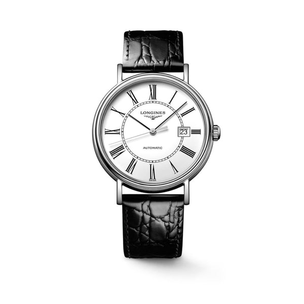 Longines Présence Automatic Black Leather Strap 40mm Mens Watch L49224112