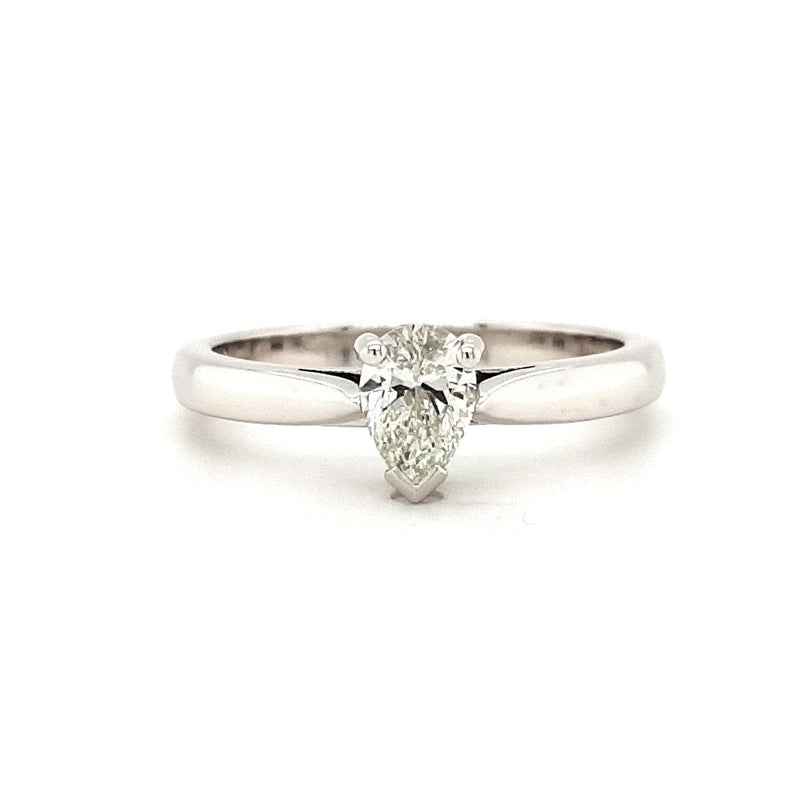 Platinum Pear Diamond Solitaire Engagement Ring