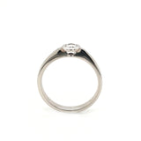 Platinum Rub Over Solitaire 0.16ct Diamond Engagment Ring