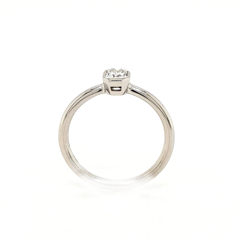 Platinum Emerald Cut 0.40ct Diamond Solitaire Engagement Ring