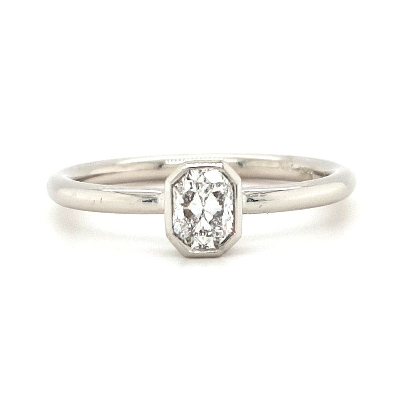 Platinum Emerald Cut Diamond Solitaire Engagement Ring