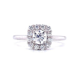 Platinum Cushion Halo 0.80ct Diamond Engagement Ring