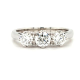 Platinum Three Stone 0.85ct Diamond Ring