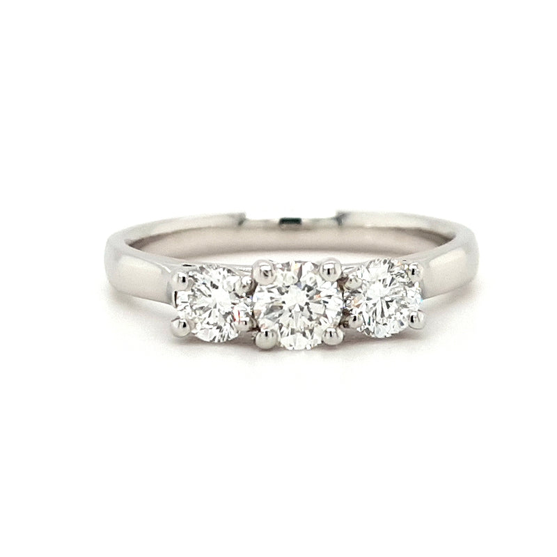 Platinum Three Stone 0.54ct Diamond Ring