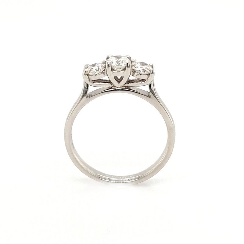 Platinum Three Stone 0.54ct Diamond Ring