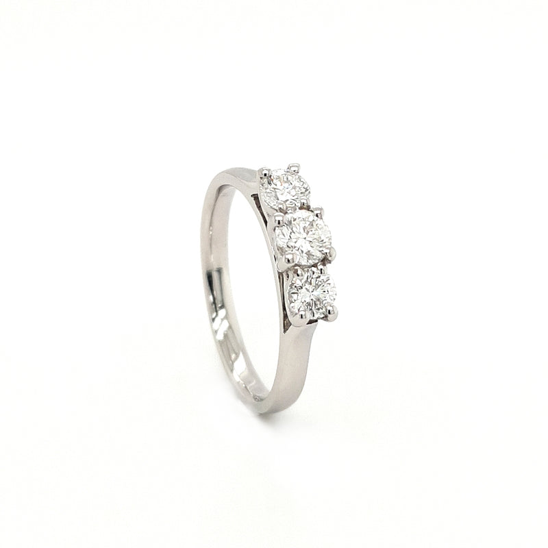 Platinum Three Stone 0.54ct Diamond Ring