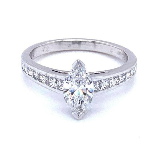 18ct White Gold Marquise 1.22ct Diamond Engagement Ring
