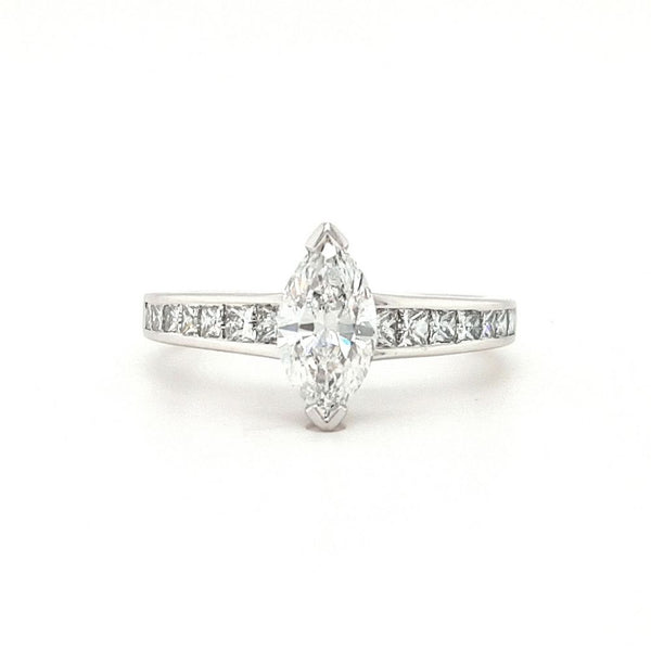18ct White Gold Marquise 1.22ct Diamond Ring