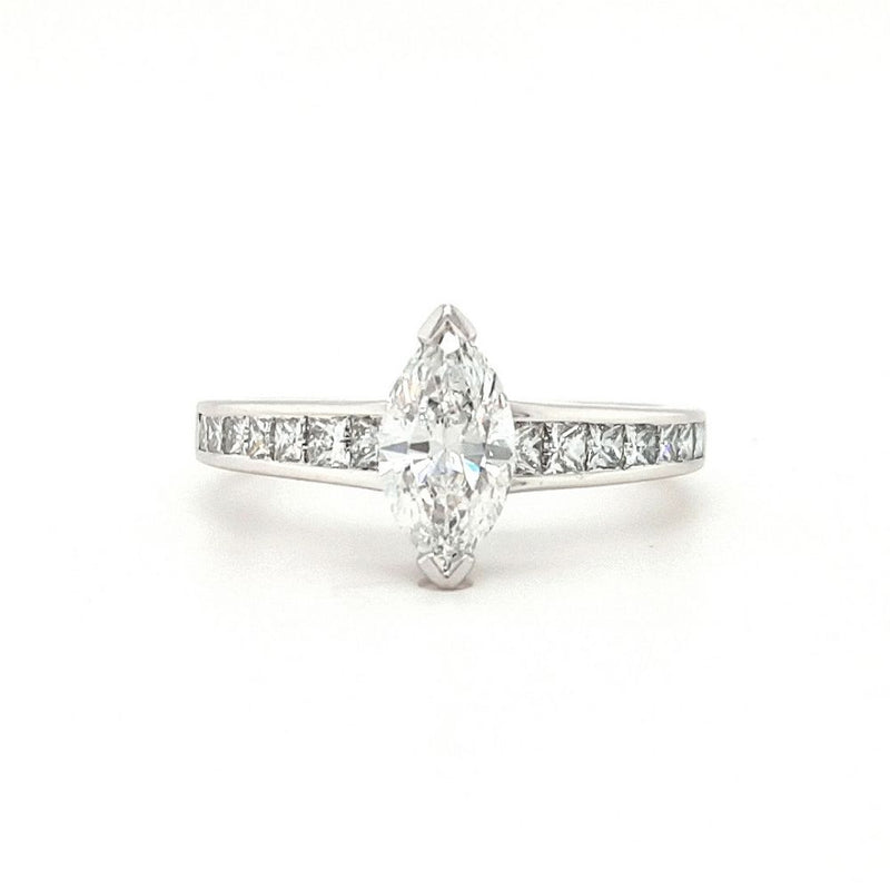 18ct White Gold Marquise 1.22ct Diamond Engagement Ring