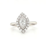 Platinum Marquise Halo 0.32ct Diamond Engagement Ring