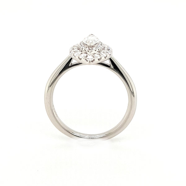 Platinum Marquise Halo 0.32ct Diamond Engagement Ring