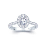 Platinum Diamond Oval Halo Engagement Ring