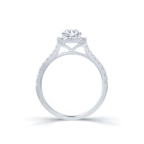 Platinum Oval Halo 0.91ct Diamond Engagement Ring