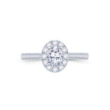 Platinum Oval Halo 0.91ct Diamond Ring
