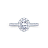 Platinum Oval Halo 0.91ct Diamond Engagement Ring