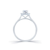 Platinum Emerald Cut Halo 0.68ct Diamond Ring