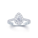 Platinum Pear Diamond Halo Engagement Ring