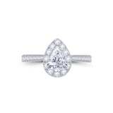 Platinum Pear Cut 0.80ct Diamond Halo Engagement Ring