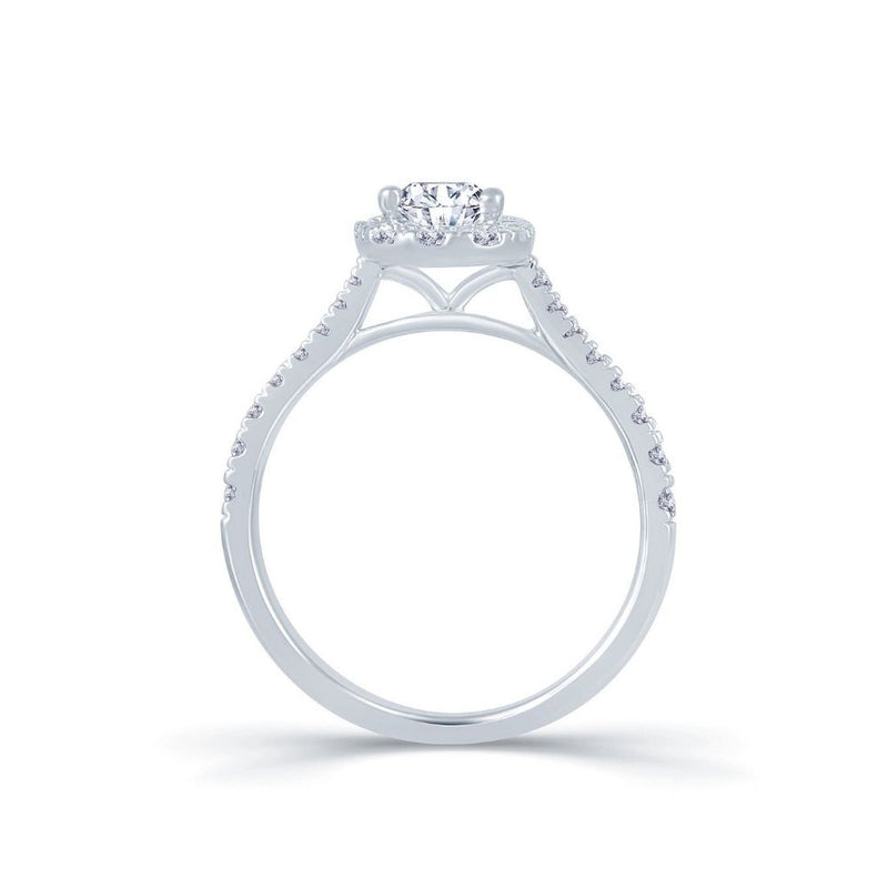 Platinum Pear Cut 0.80ct Diamond Halo Ring