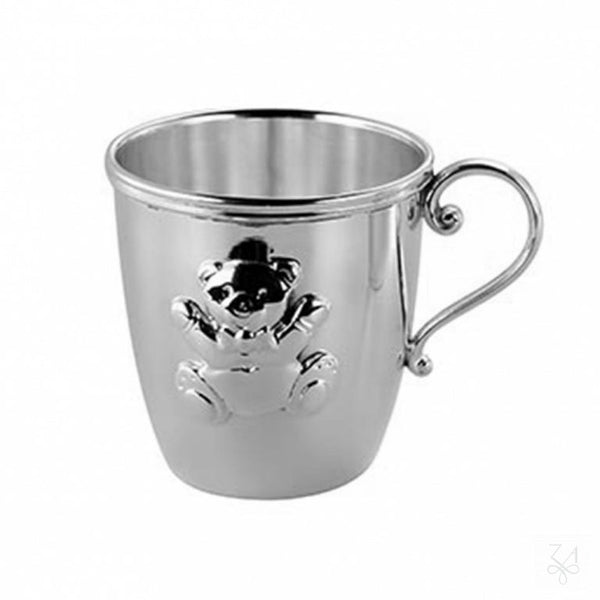 Sterling Silver Bear Baby Cup with Handle