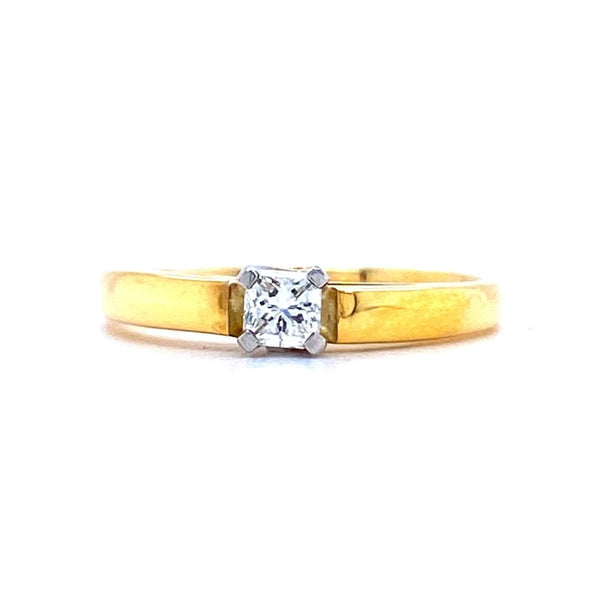 18ct Gold Princess Cut 0.35ct Solitaire Engagement Ring