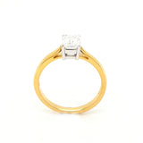 18ct Gold Emerald Cut Solitaire 0.77ct Diamond Engagement Ring