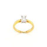 18ct Gold Emerald Cut Solitaire 0.77ct Diamond Engagement Ring