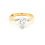 18ct Gold Pear and Baguette 0.76ct Diamond Engagement Ring