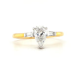 18ct Gold Pear and Baguette Diamond Engagement Ring